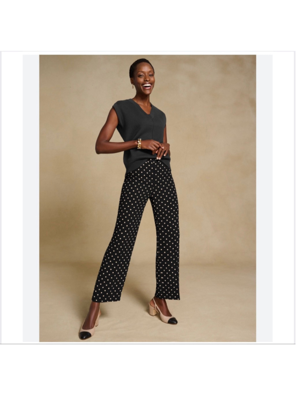 NWOT Talbots “Luminous Dots” Polka Dot Wide Leg Dress Pants Size 8